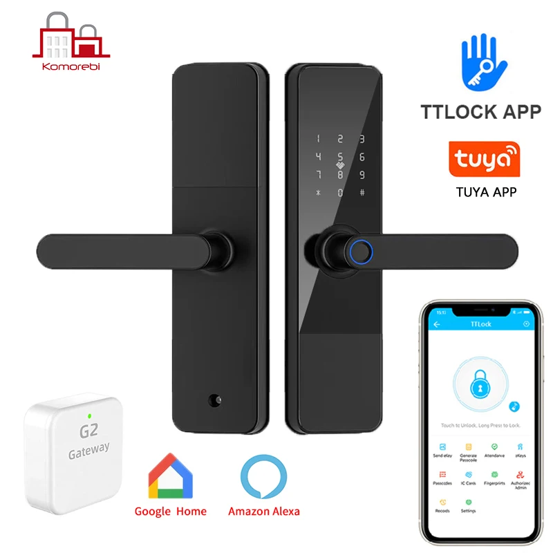 

TTlock Tuya Bluetooth Home Apartment Keyless Security Fingerprint Digital Password With NFC Card Reader Smart Door Lock