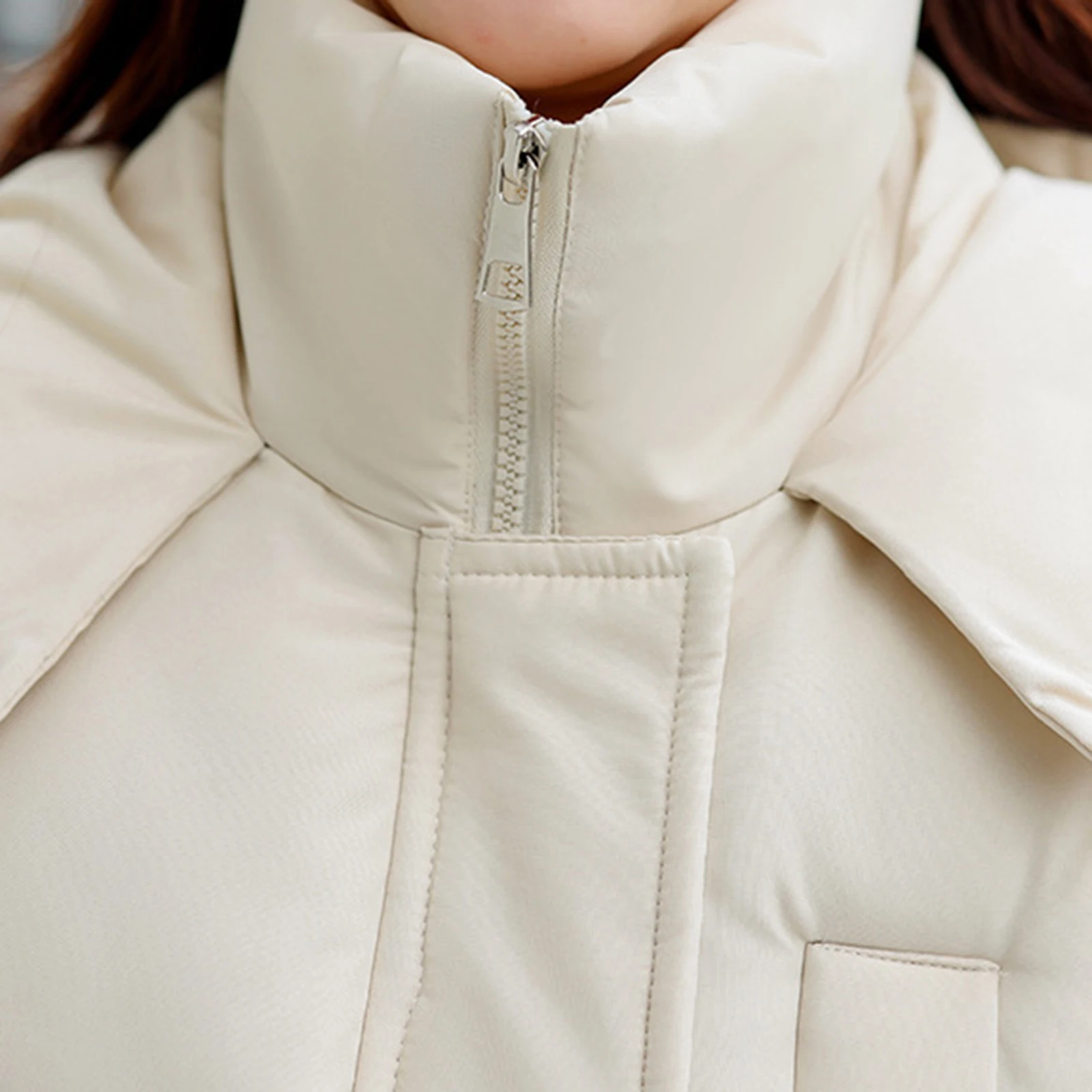 High Quality Women's Winter Long Casual Puffer Warm Coat Long Sleeve Hooded Zipper Jacket with Pockets