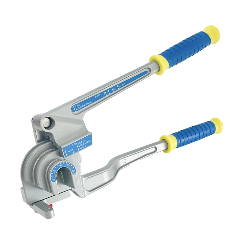 3-in-1 Rohrbiegegerät, geeignet für Kupfer-, Aluminium-, Eisen- und Edelstahlrohre mit Durchmessern von 1/4", 3/8" und 1/2", mit einem Biegebereich von 0-180°, rutschfestem Griff und manueller Werkzeugfunktion. – Detail 1