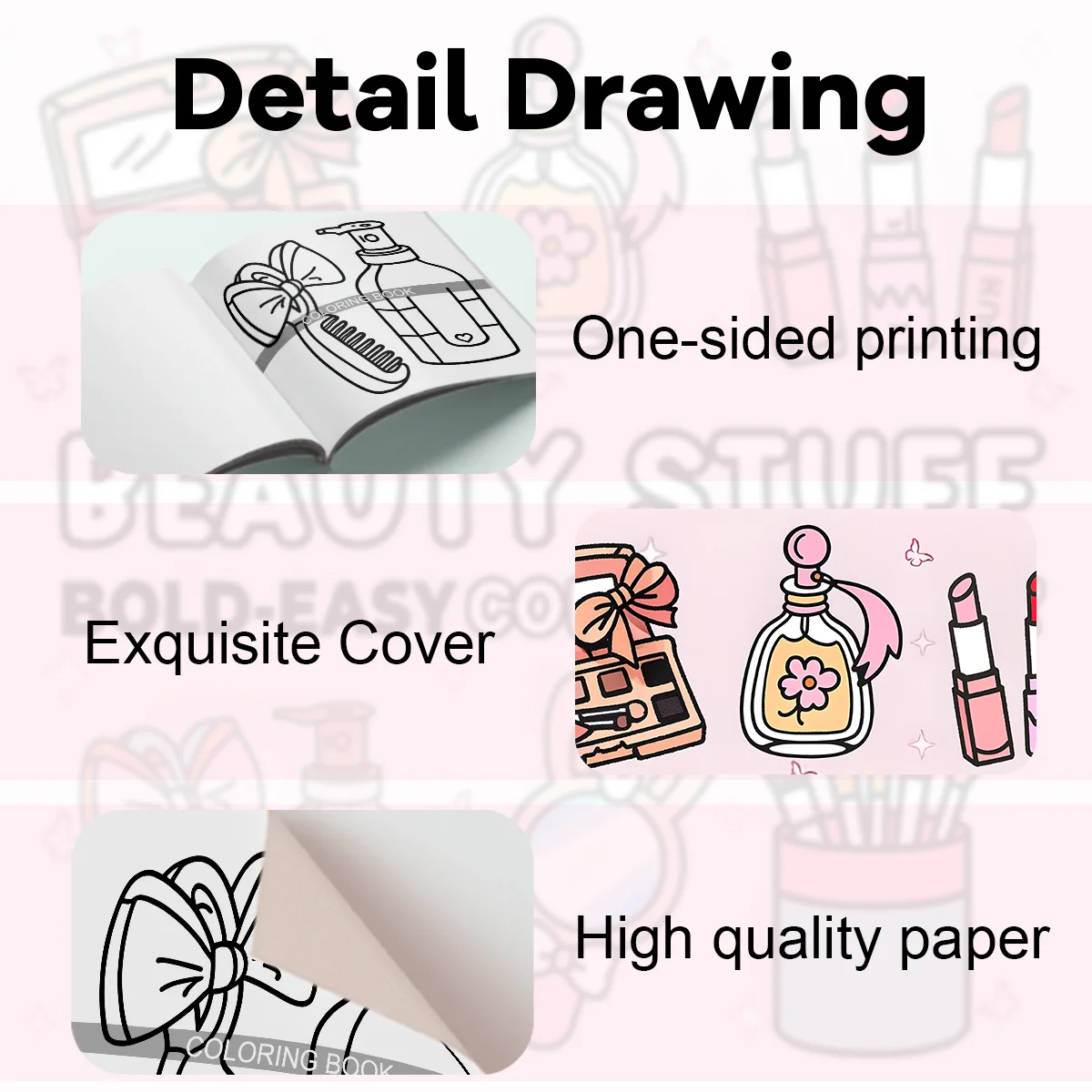 Pink-Themed Coloring Book for Adults - 24 Pages of Fun and Relaxation, Versatile Design for Creative Coloring Enthusiasts 5