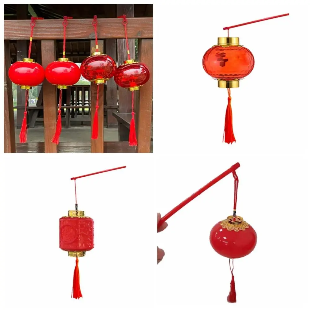 

Spring Festival Chinese New Year Lantern Glowing Toys Crystal Projection Red Lantern Plastic Hand Made