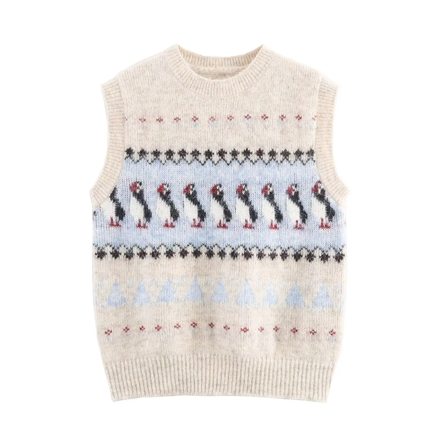 Women's Autumn Winter Sweater Vest Female British Casual Elegant Sweater Tops Chic Street Joker Preppy Style Sweater Pullover