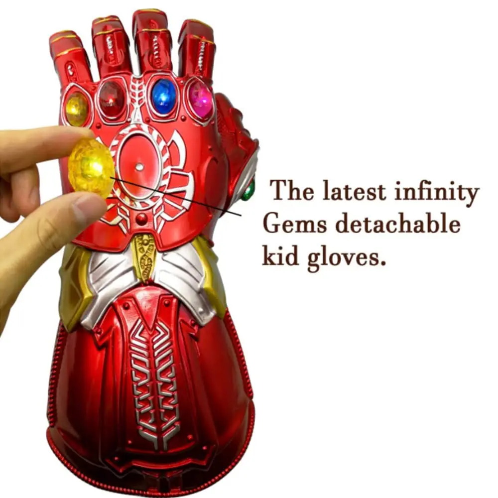 Cafele Glove Thanos Infinity Gauntlet Cosplay Gloves Latex LED Glove Kids Adult Unisex Removable Gloves anime cosplay props