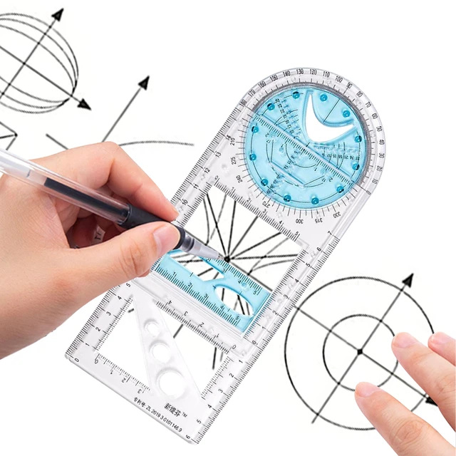 Reglas geométricas multifuncionales para estudiantes de dibujo, reglas de  plantilla de dibujo geométrico para cilindros, conos, cubos, Parabolas -  AliExpress