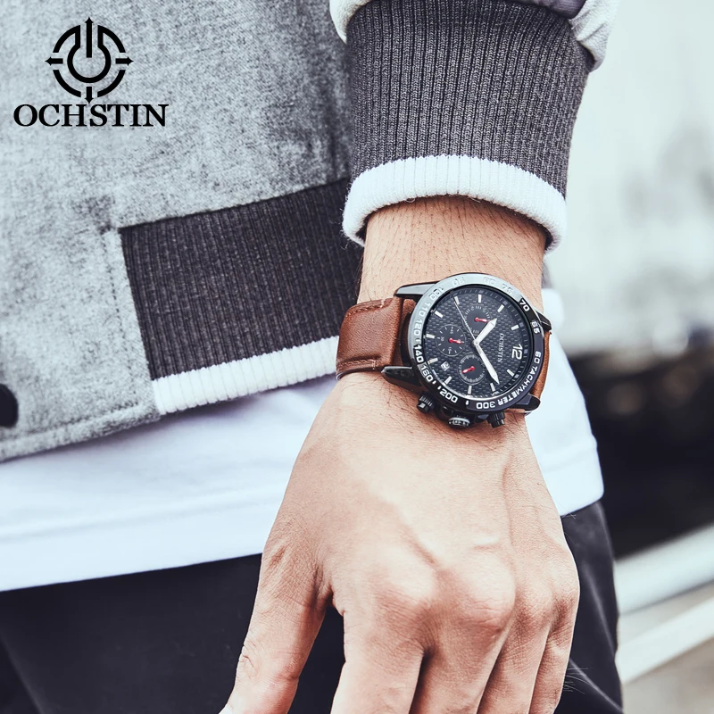OCHSTIN Innovative Nylon Series 2024 Simple Fashion Men's Quartz Watch Multifunction Quartz Movement Watch