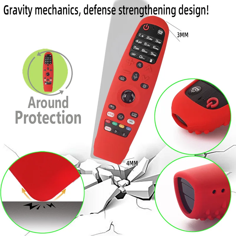 Custodia in Silicone per LG Smart TV Magic AN-MR19BA/MR18BA custodia protettiva per telecomando per AN-MR600/MR650A/MR20GA AKB75855501