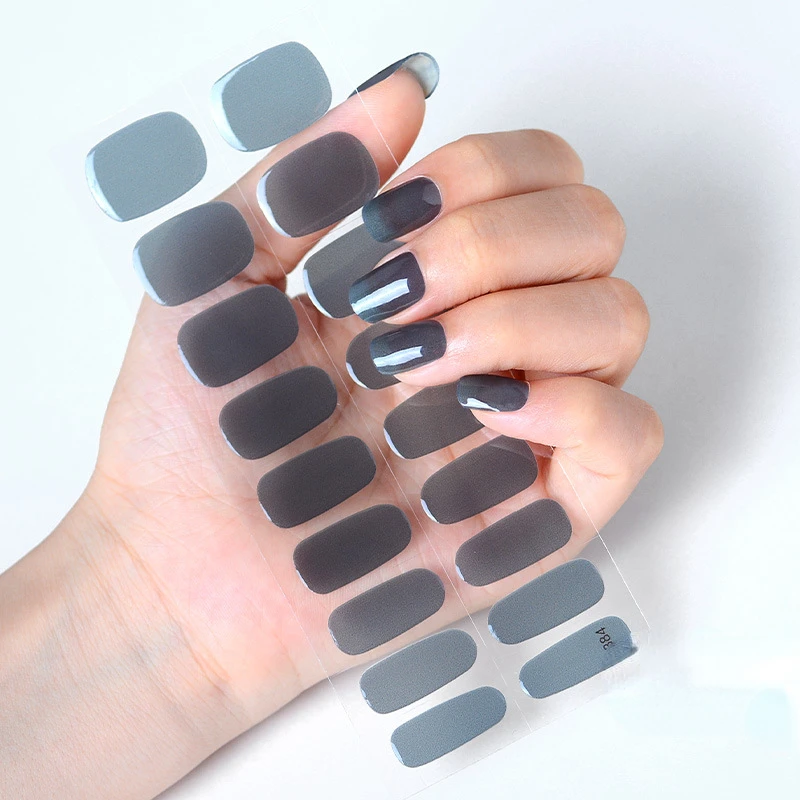 

Однотонный ледяной проникающий гель-наклейка для ногтей полностью клейкий водонепроницаемый полутвердый гель-обертывания для ногтей УФ-лампа для маникюра и дизайна ногтей