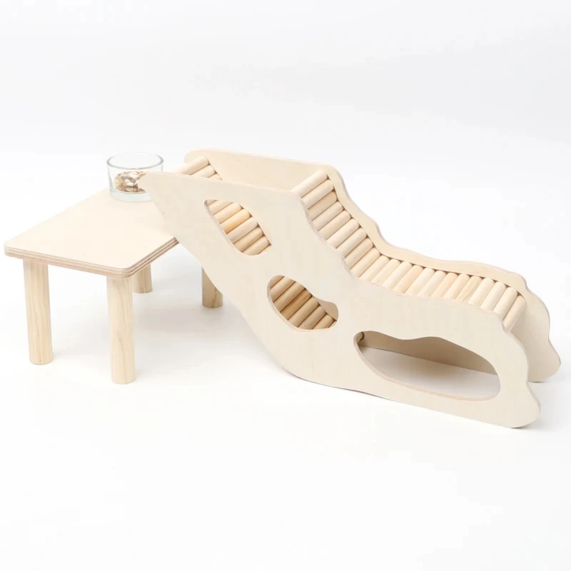 Wooden Hamster Under-ground Hiding Tunnel w/ Climbing Ladder for Hamsters Gerbils Mouse Small Pets Playing House small pet tunnel hamster cage tunnel