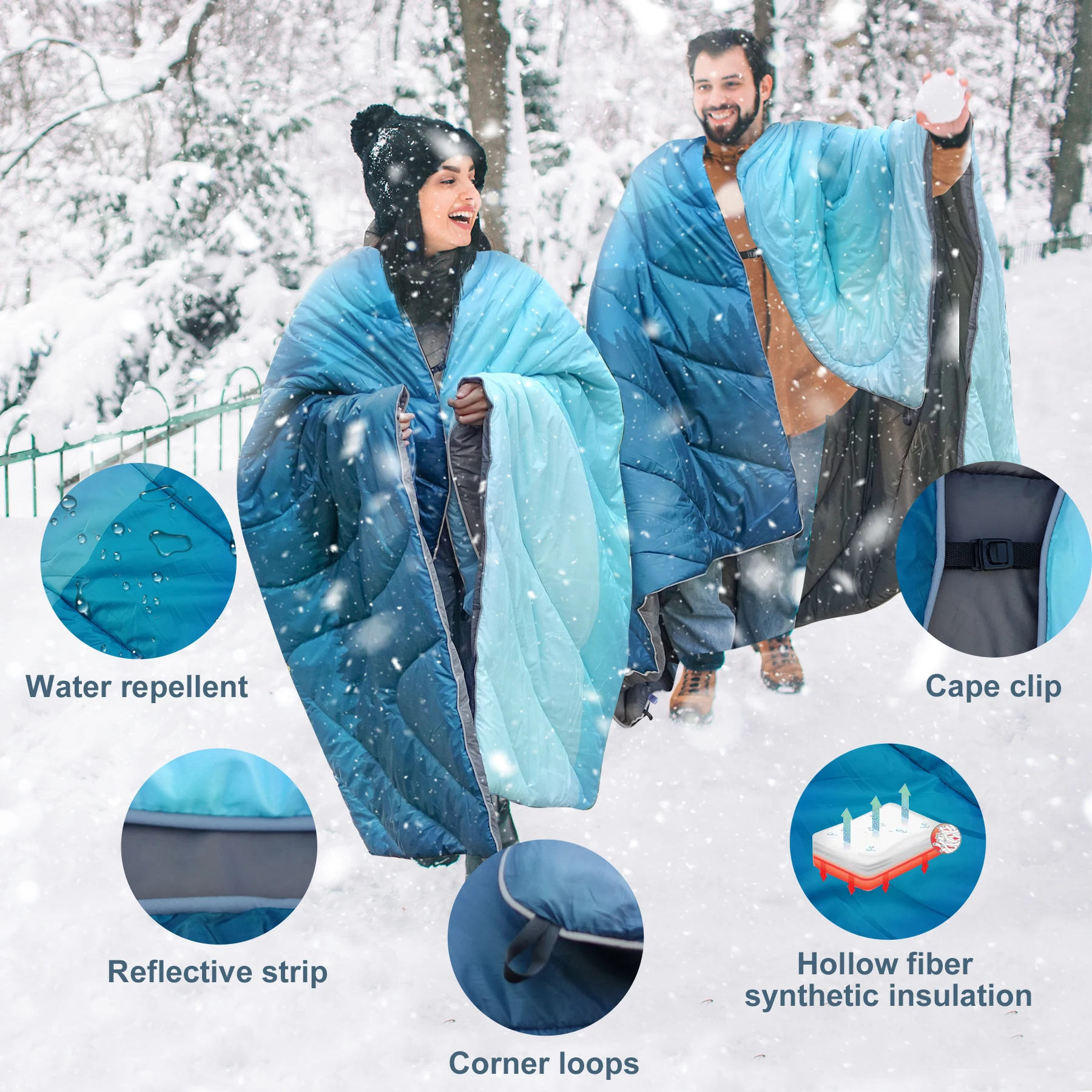 Description Picture 2 of itemWESTTUNE Camping Puffy Blanket 200*140cm Warm Climbing Blanket Waterproof Esay Package Blanket Quilt Mat for Outdoors Traverls