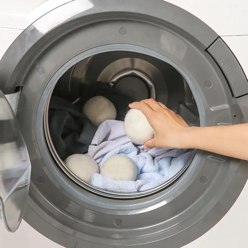 1-6PCS Wool Dryer Balls Reusable Softener Fluff Laundry Washing Machine Fleece Drying Clothes Washer Dry Balls Washing