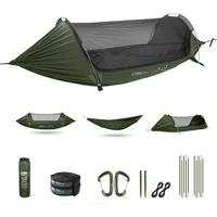 3 in 1 Function Parachute Portable Hammock with Mosquito Net,Double & Single Hammocks Tent for Travel Outdoor Indoor 1