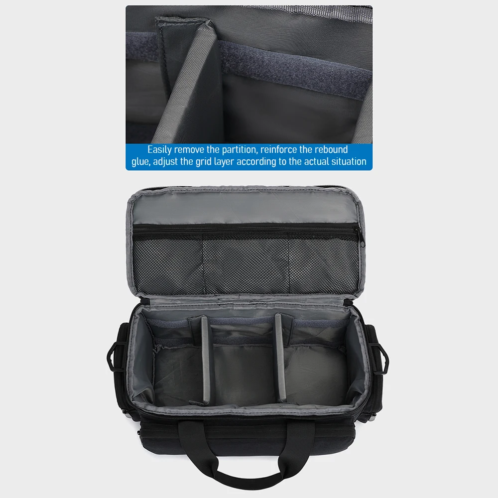 Water-Resistant Shock-Proof Travel Camera Shoulder Bag with Removable Dividers