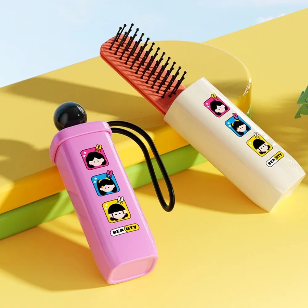 New Portable Dopamine Comb with Mirror with Lanyard Massage Comb Dopamine Airbag Combs Outdoor Use