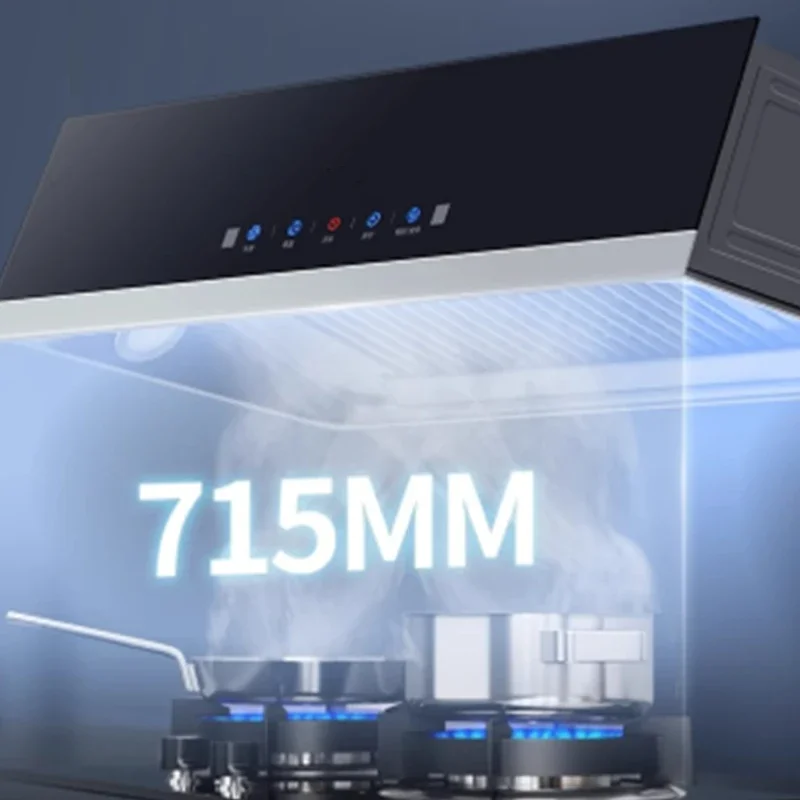 180W Home Kitchen Range Hood Tempered Glass Large Suction Range Hood Top Suction Automatic Cleaning Range Hood 4