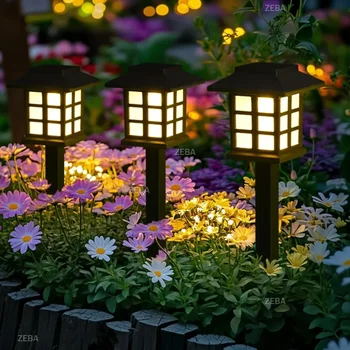 2 Pack Solar Pathway Light Outdoor Solar Lamp Waterproof Landscape Lighting for Garden Yard Patio Walkway Driveway Camping Decor 1