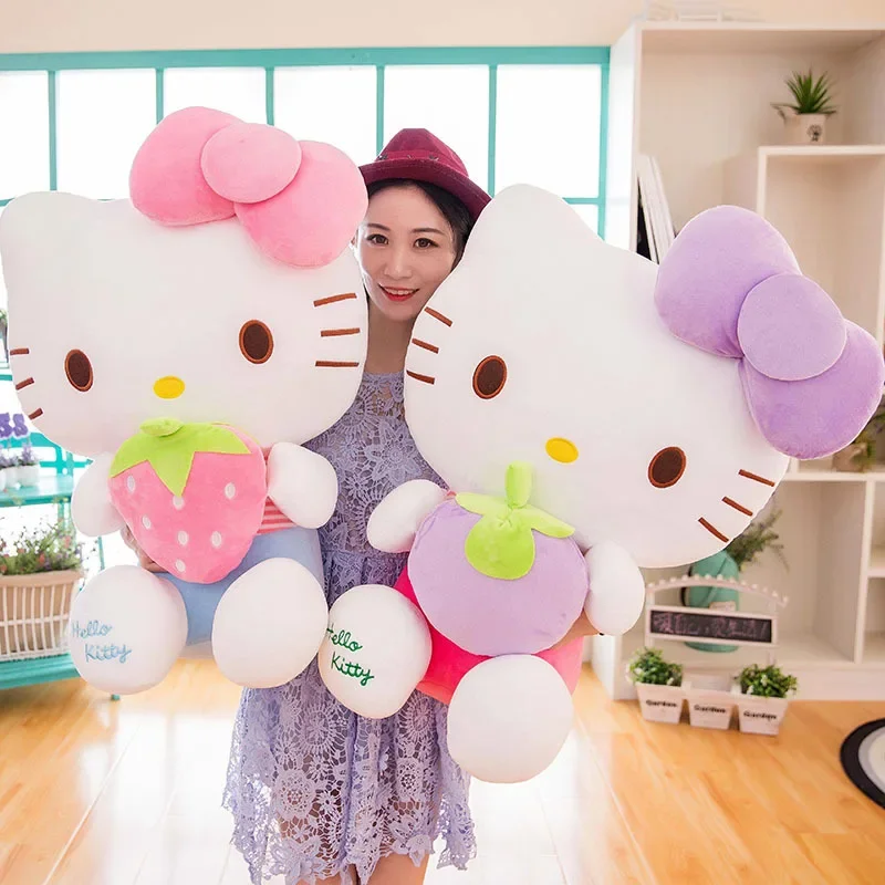 

50cm Sanrio Cute Hello Kitty Plush Toy Pillow Doll Stuffed Animal Children Plushies Home Decoration Peluche Girls Birthday Gift