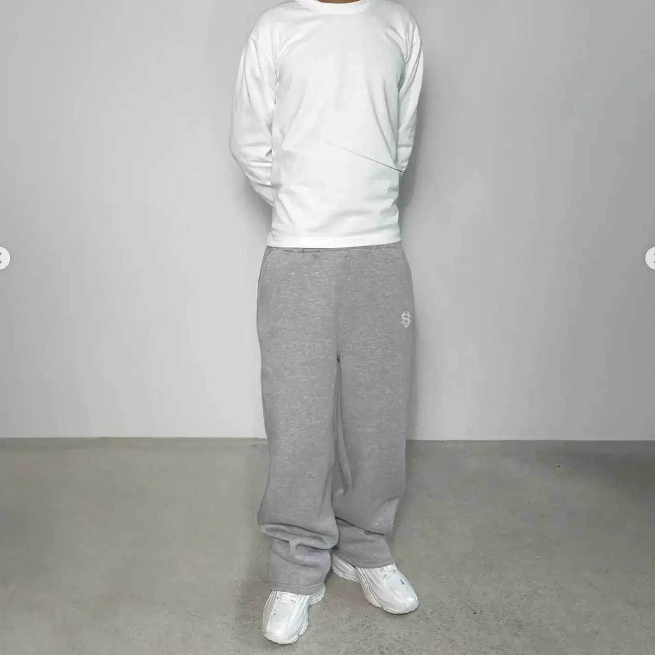 Autumn Men's Casual Sports Zipper Embroidered Straight Leg Drawstring Pants