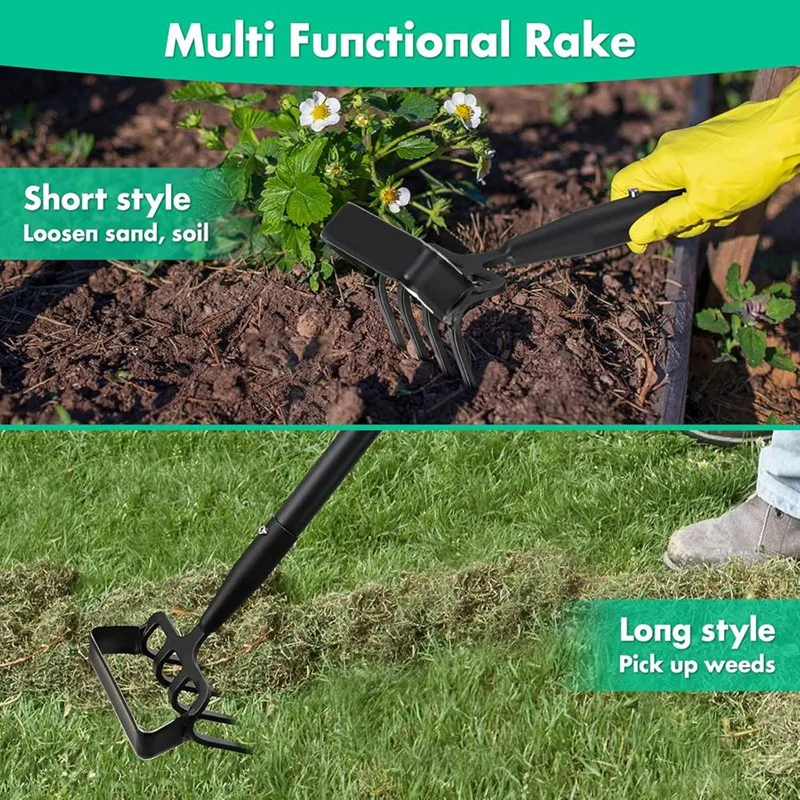 Garden Hoe- 62 Inch Long Stirrup Hoe Garden Tools Cultivator For Weeding, Heavy Duty Garden Hoe With Adjustable Handle 5