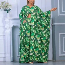  Summer Chiffon Pants Sets for African Ladies Printed Loose Batwing Sleeve Fashion Elegant Evening Night Party Matching Sets Hot 