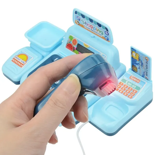 Simulation Shopping Cash House Toys Electronic Game Lighting And Sound Effects Supermarket Cashier Toys 5