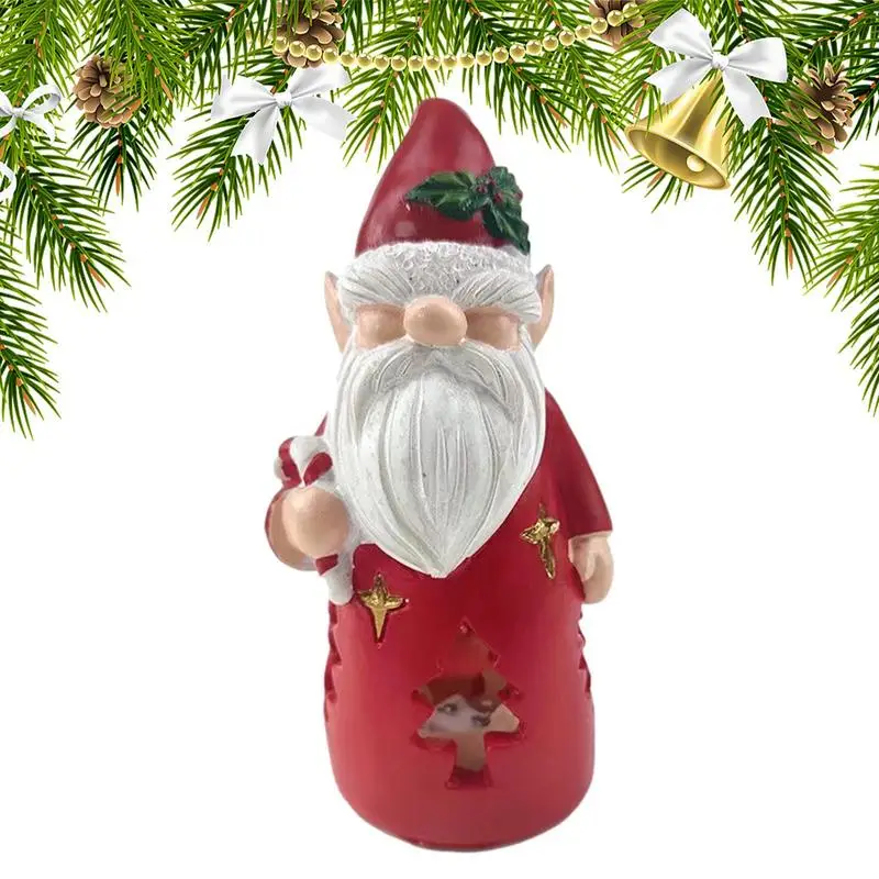 

Lighted Gnome Statue Resin Christmas Dwarf Figurines Luminous Gnome Deco For Garden House Decoration Christmas Party Favors Gift