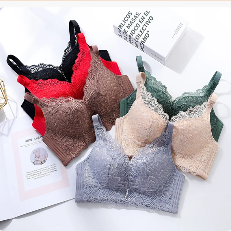 38-44B Lace Underwear Bras for Women Middle Aged Seamless Bralette Tops  Lingerie Bra Female Gather Push Up Sexy Brassiere Mujer - AliExpress