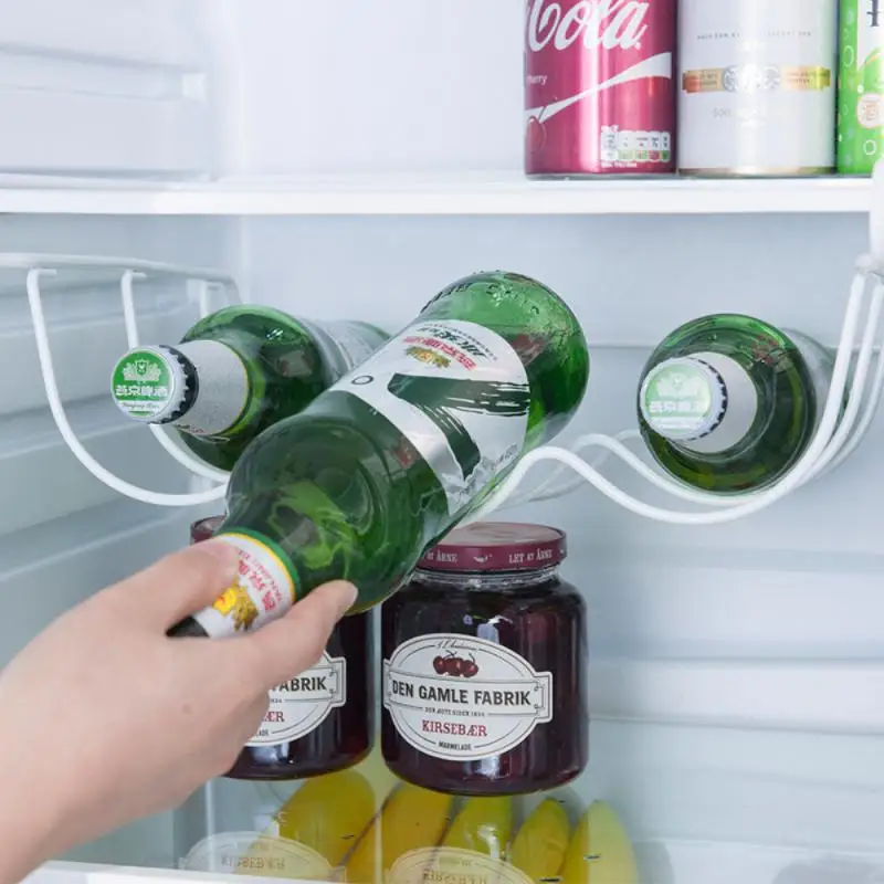 

Fridge Organizer Kitchen Storage Rack Shelf Refrigerator Beer Bottle Rack Wine Holder Cupboard Organizer Shelves