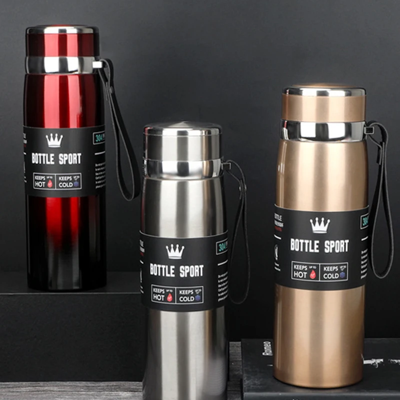 GOURDE BIDON,HC004 Green 800ML  Bouteille Isotherme Grande Capacité Pour Voiture, En Acier