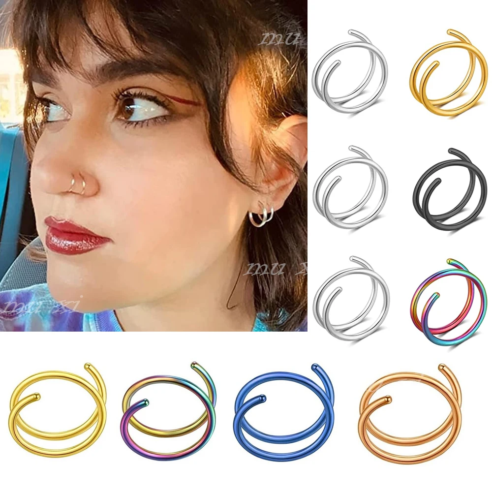 Piercing Argolinha Nariz Septo Falso Fake Preto Prata Dourado Aço