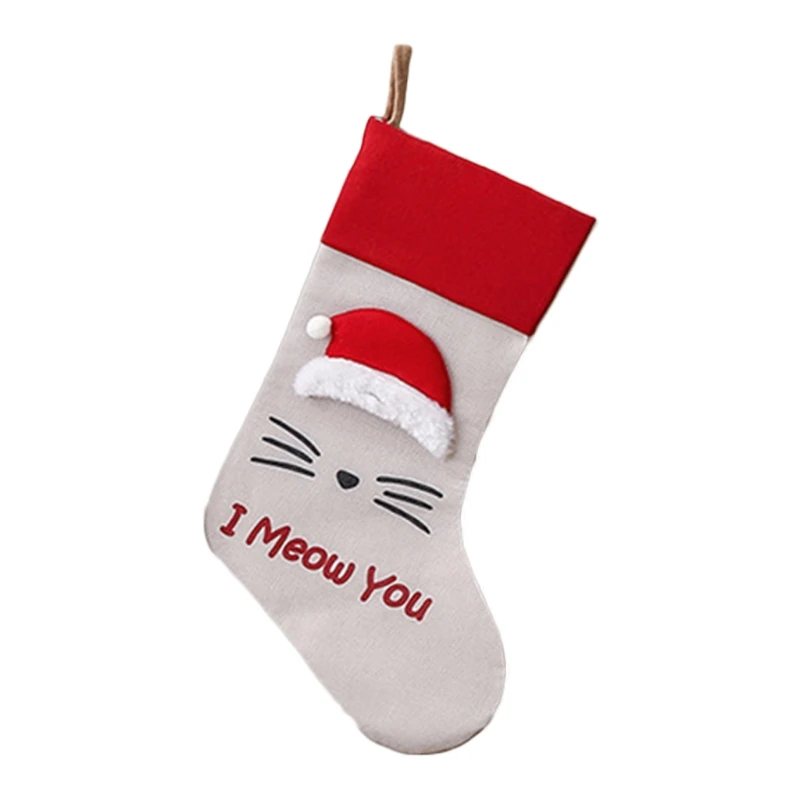 

Pet Dog for Cat Paw Christmas Stockings Big 18" Xmas Holiday Hanging Socks Treat Bag for Fireplace Tree Home Decoration