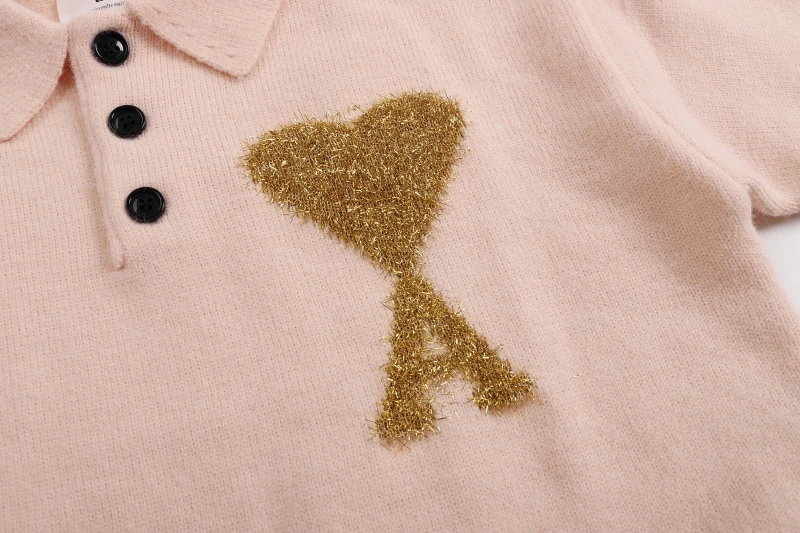 2025 Men Autumn Woolen Sweater With Lapel Gold Thread Knit