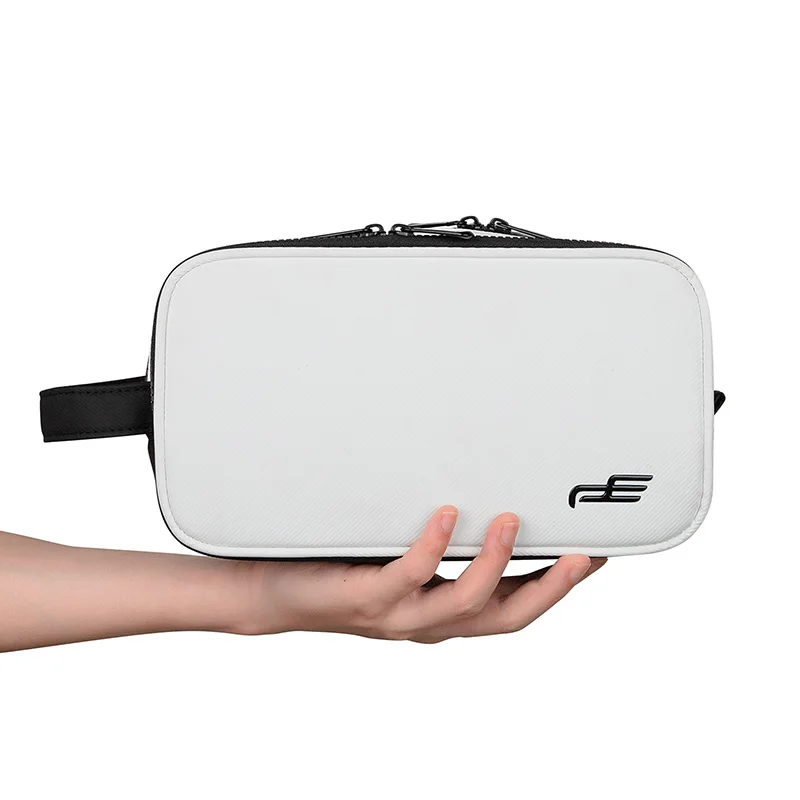 PLAYEAGLE Golf Handbag Pouch Black&White Golf Ball Bag Light Weight Waterproof PU Material Golf Pouch Gift