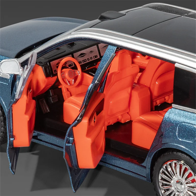 1:24 키 버전 M9 SUV 합금 자동차 모형 다이캐스트 금속 신에너지 자동차 모형 사운드 및 라이트 시뮬레이션 어린이 장난감 선물