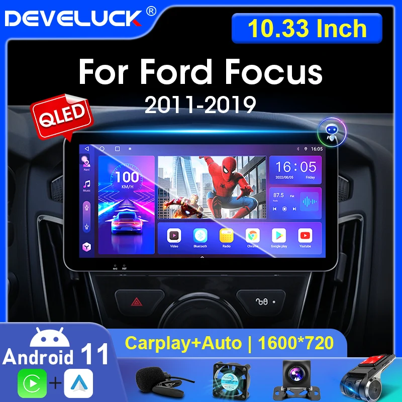 Автомагнитола для Ford Focus 3 Mk 10 33-2011 2 Din Android 11 мультимедийный видеоплеер со