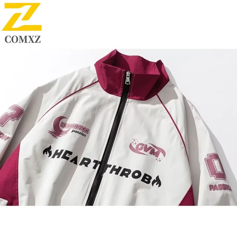 COMXZ 2025 New Men High Street Functional Cargo Jacket Loose Versatile Spring Autumn Waterproof and Windproof Casual Outdoor Top