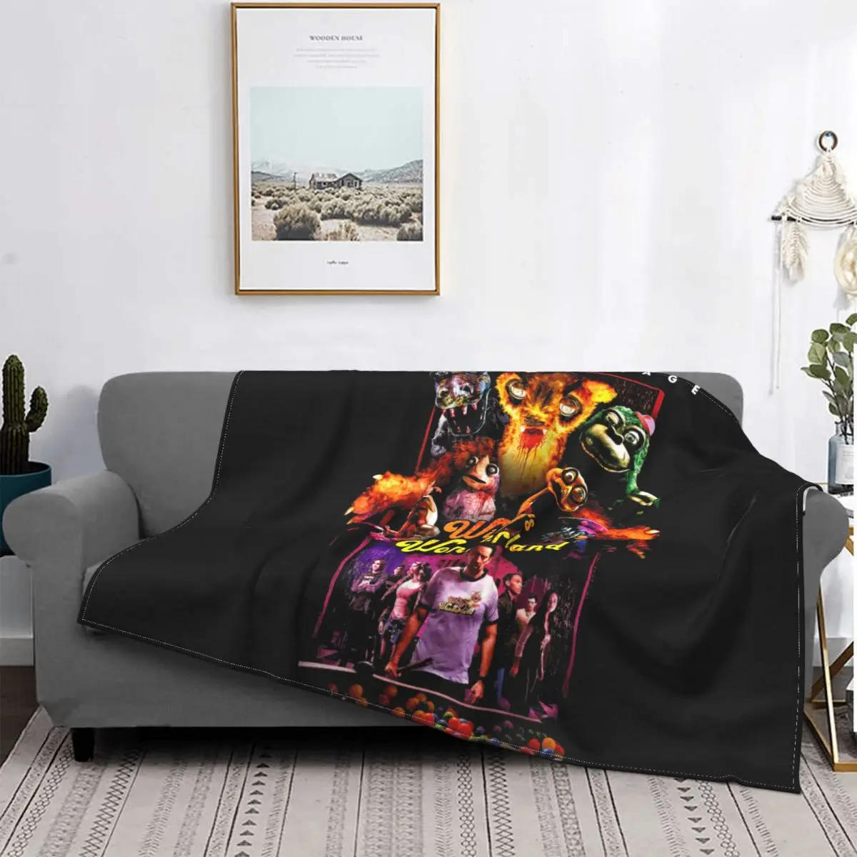 Willys Wonderland 2021 Poster Alexander Cage Battles Animatronic Robot Coperta Per Letto Coperta Da Campeggio Super Morbida