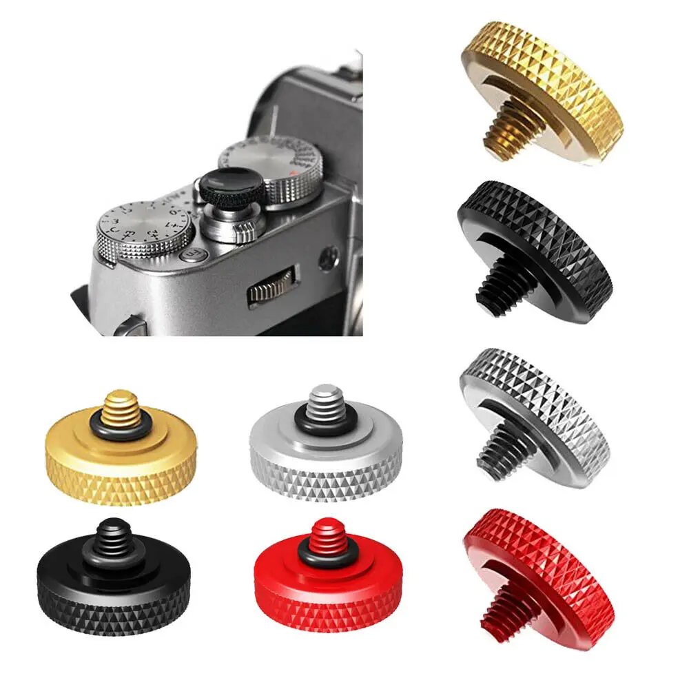 

2 пакета латунных вогнутых кнопок спуска затвора с резиновым кольцом для камеры Fujifilm Leica Nikon Olympus Canon Sony Minolta s