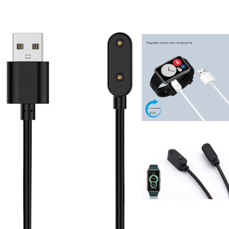 Smartwatch Charger Dock Adapter 2 Pin USB Charging Cable Power Charger for Band 7 6 /Watch Fit / Band 6