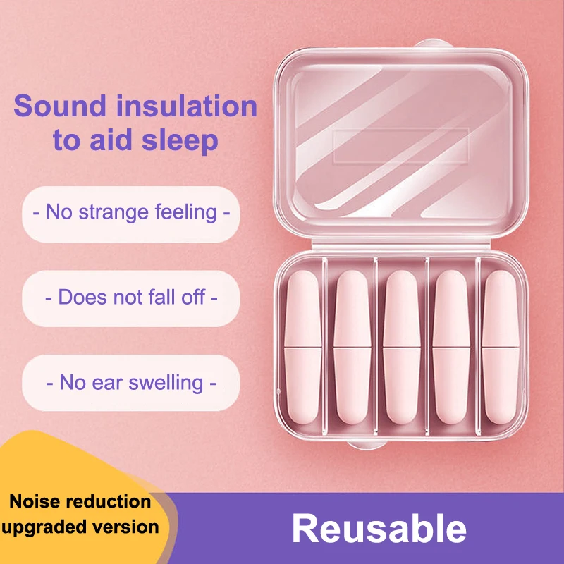 4/10Pcs Sleep Ear Plugs Noise Reduction Sound Insulation Soft Slow Rebound Earplugs Soundproof Anti-Noise Sleeping Aid Ear Care