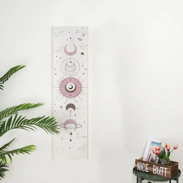 Fázisú Gobelin Falfüggő Boho Művészi Kárpitok Fényes Nyomtatási Minta Kézzel Készített Csipke Függő Szoba Dekoráció - Image 6
