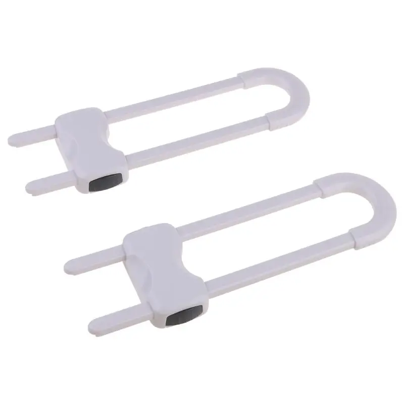 

2PCS/Lot Drawer Door Cabinet Cupboard Safety Locks Baby Kids Safety Care ABS Plastic U Shaped Locks Infant Baby Protection