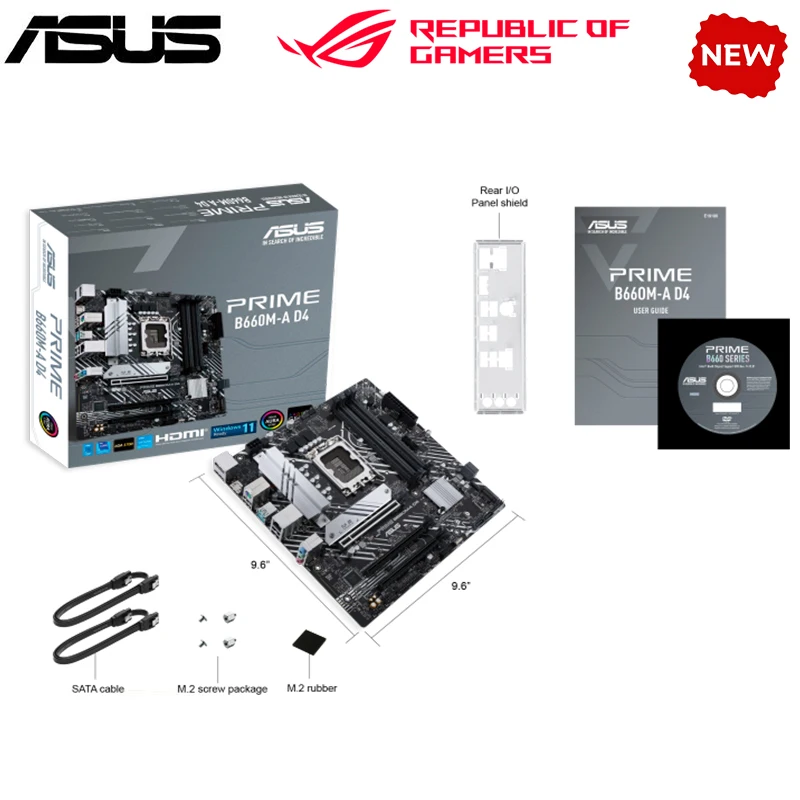 Nuovo B660 Per Asus Prime B660M-A D4 Scheda Madre Lga 1700 Ddr4 B660 Supporta Cpu I5 10400F I3 12100F 12400F