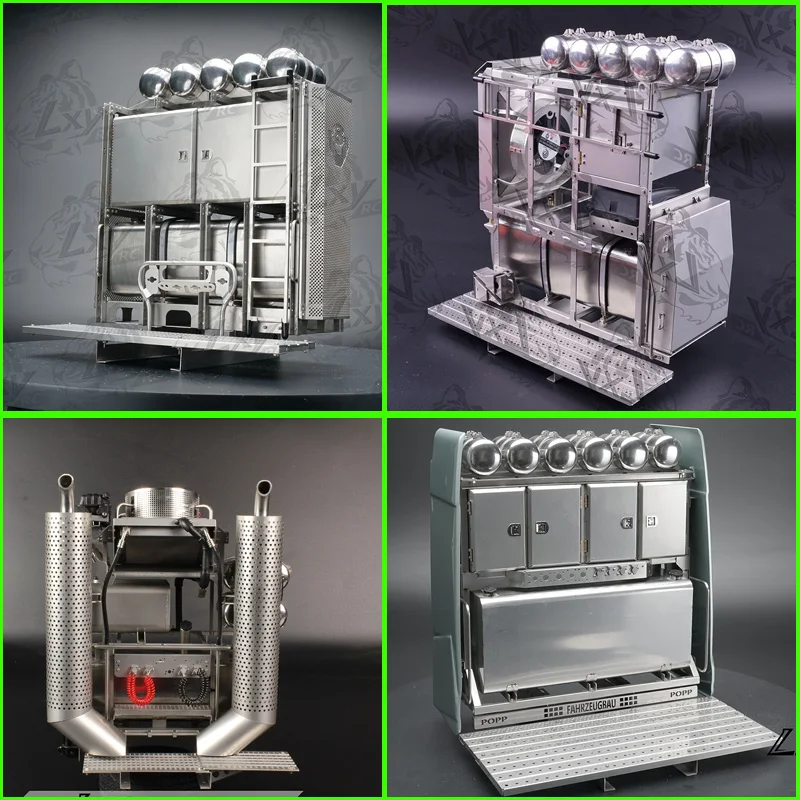 Tutto Il Metallo Aggiornato Rack Per Attrezzature Pesanti Per Il 1/14 Tamiya Rc Truck Trailer Scania 770S Mercedes Benz Actros 3363 Man Volvo Lesu