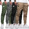 New slim fit casual pants, simple European and American casual solid color patchwork leather pants, youthful trendy pants 1