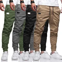 New slim fit casual pants, simple European and American casual solid color patchwork leather pants, youthful trendy pants 1