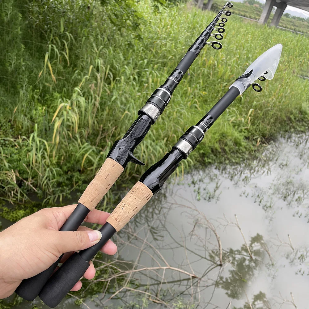 Canne à Pêche Télescopique – 1.8m / 2.1m / 2.4m – Ultra Légère – Spinning