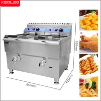 XEOLEO Commercial Fryer Stainless Steel Deep Food 18L*2 Large-capacity Gas Frying Mechine Chicken Wings Fast-Heating Snack 2