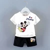 DISNEY Summer Children's Pullover Sets Mickey Print Boys Clothing Sets Breathable Thin Kids Tshirt And Shorts 2pcs Suit 3