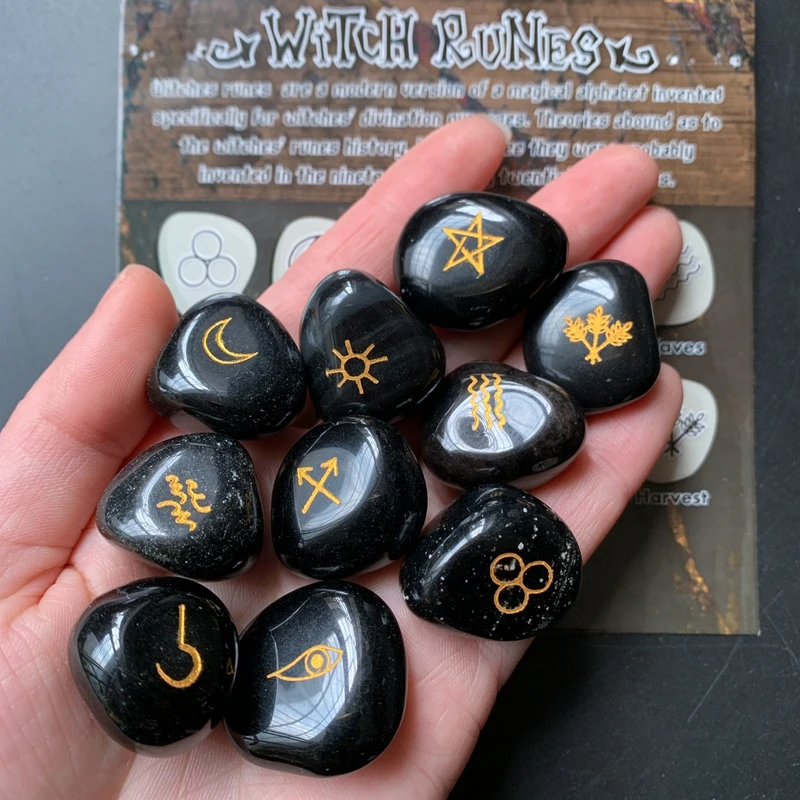 Powerful Rune Stone Set - Hand Carved on Gemstones