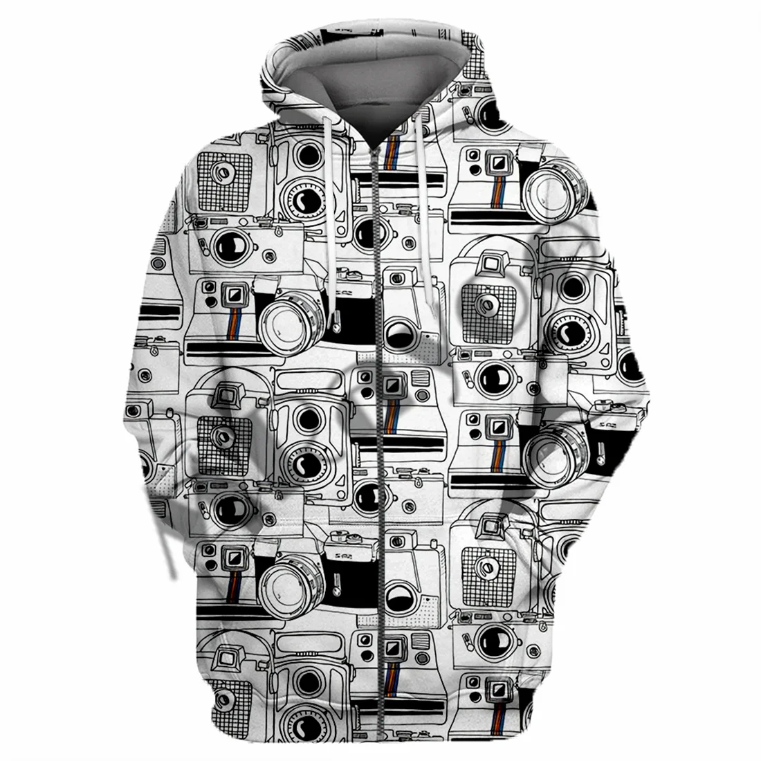 

Vintage Camera 3D All Over Printed Full Body Men's Jacket Harajuku Hooded Unisex Casual Street Sweatshirt Hombre